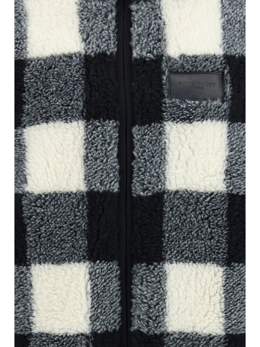 Teddy Jacket Wool-Blend Black-White Black/white Polyester