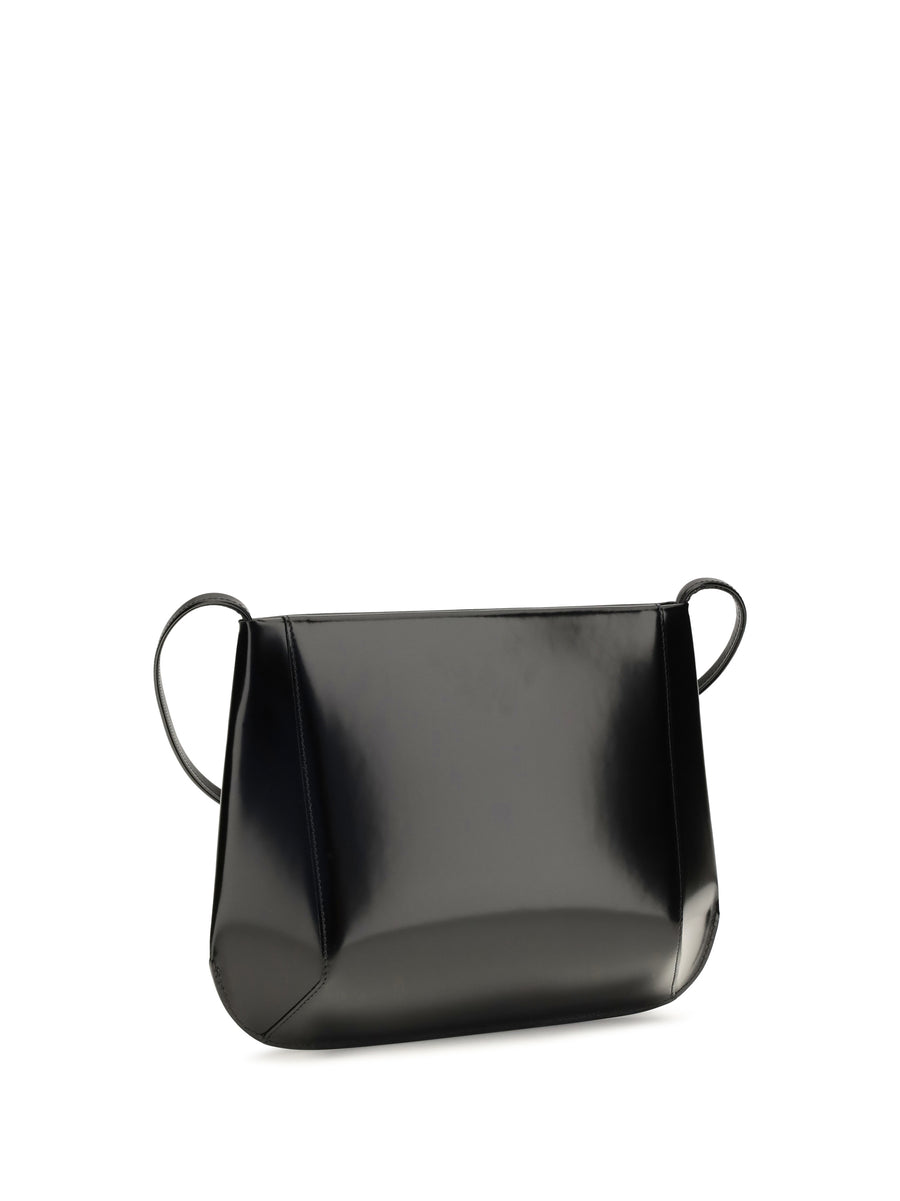 Crossbody Bag Loge Brushed Calfskin Black Calf Leather Shoulder