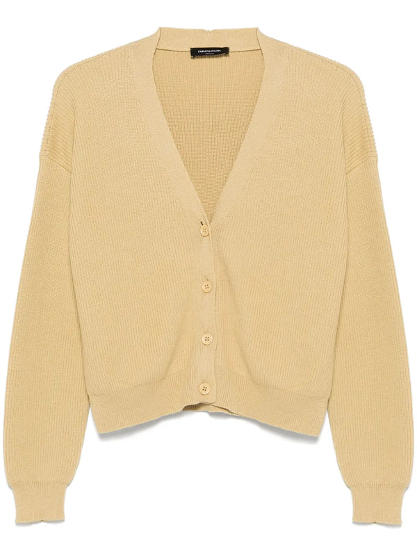 Fabiana Filippi Virgin Wool 53% cardigan in beige