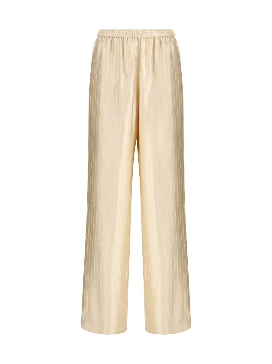 Loulou De Saison 54% Viscose; 46% Silk trousers in beige