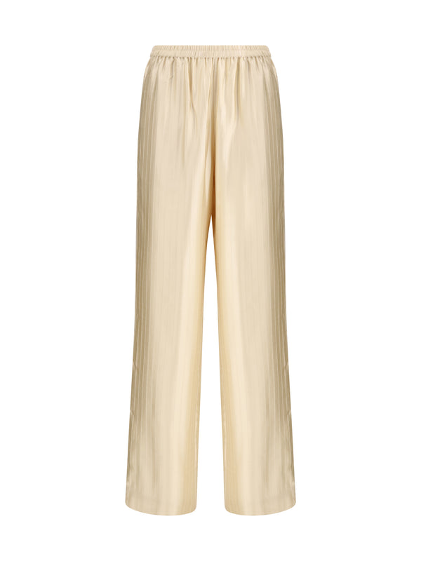 Loulou De Saison 54% Viscose; 46% Silk trousers in beige