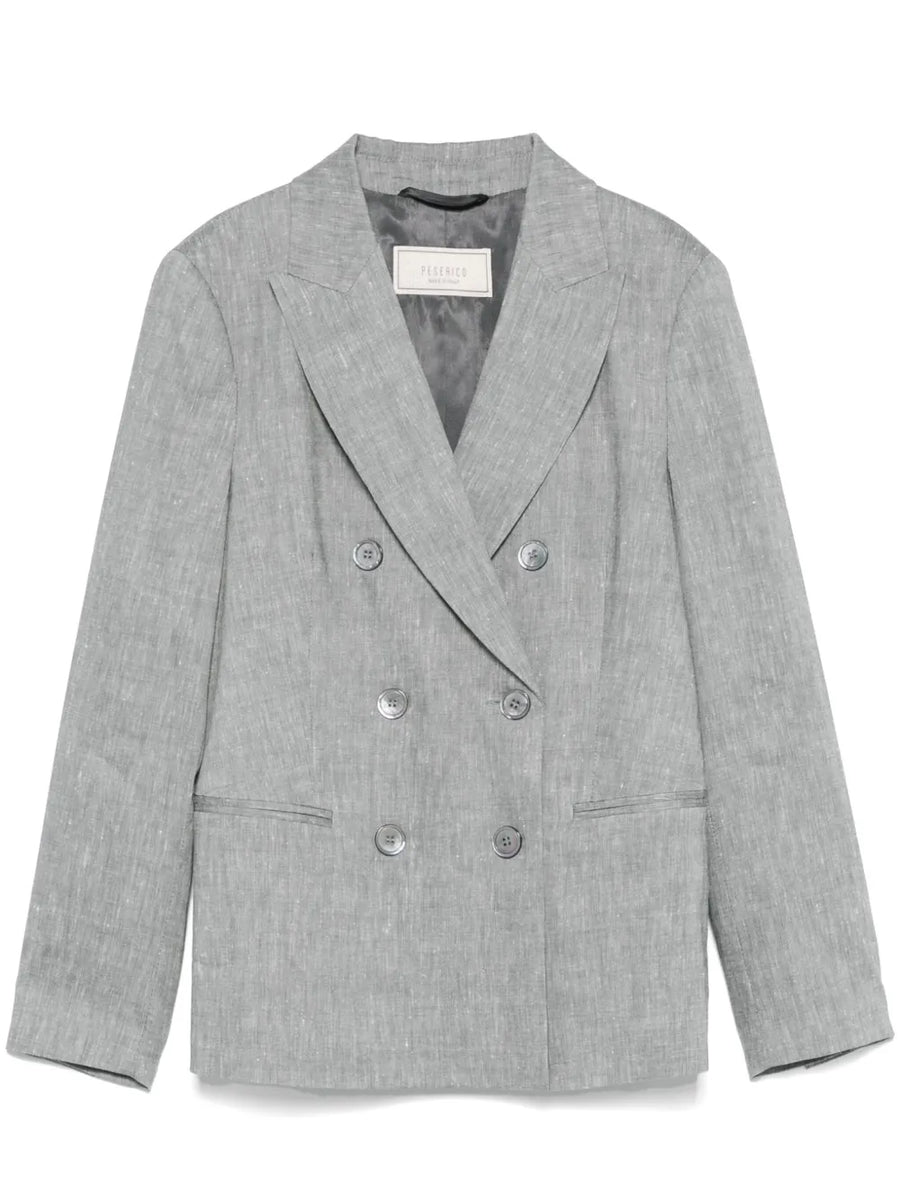 Peserico Outer: Linen/Flax 56% blazer in gray