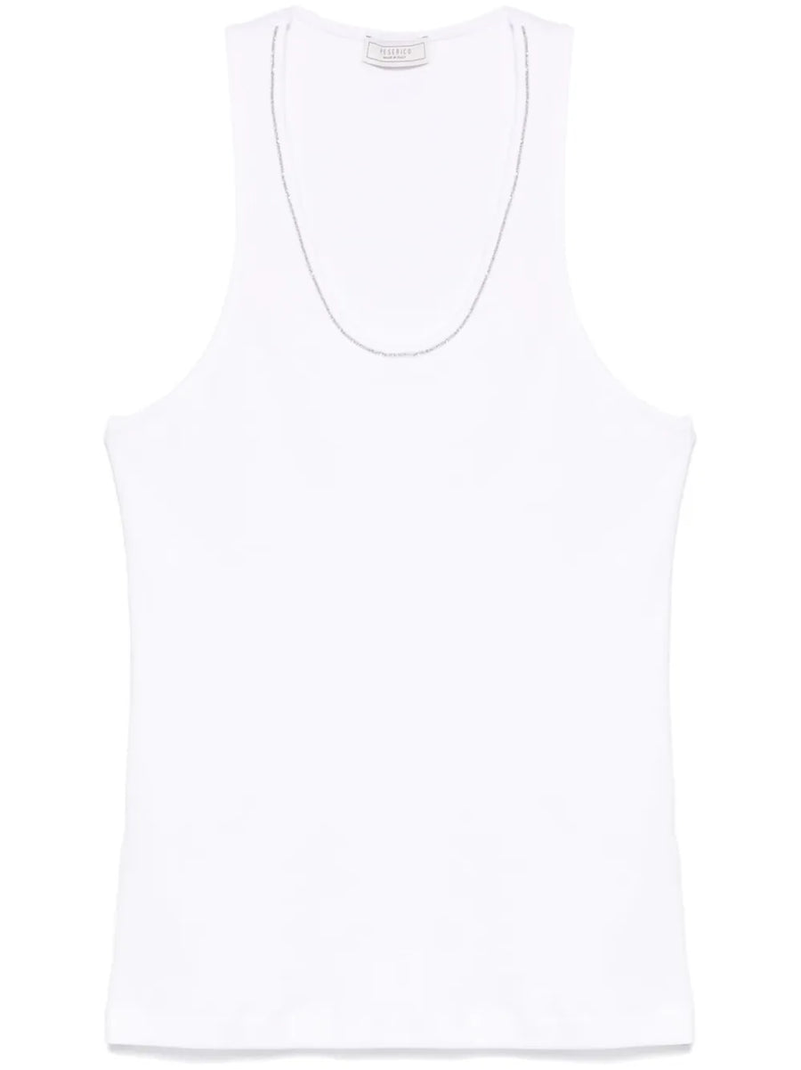 Peserico Cotton 94% tank top in white