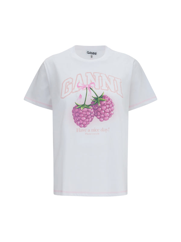 Ganni 100% Cotton t-shirt in white