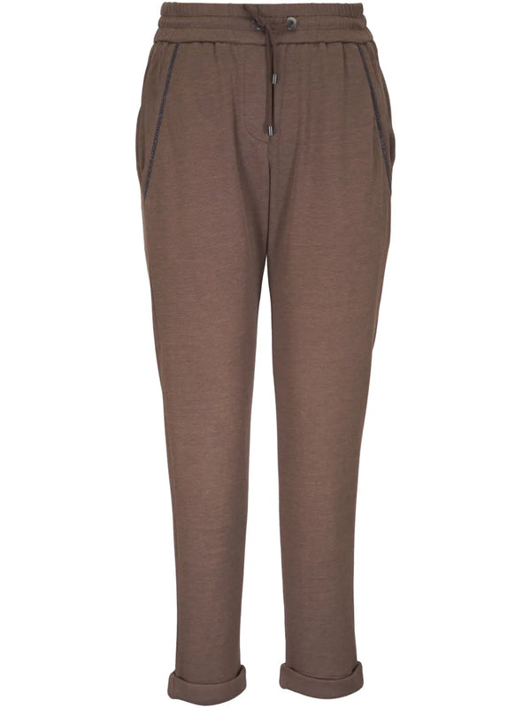 Brunello Cucinelli Cotton 67% joggers in brown