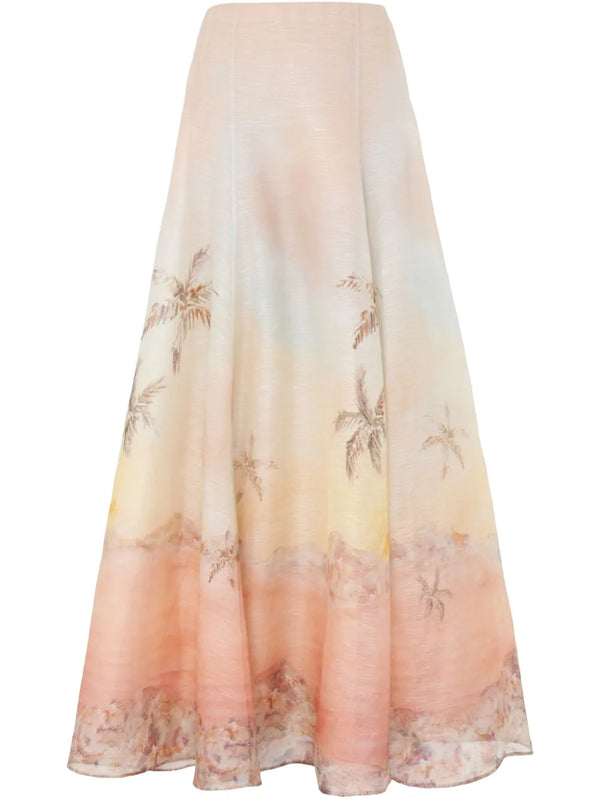 Zimmermann Outer: Linen/Flax 52% skirt in beige