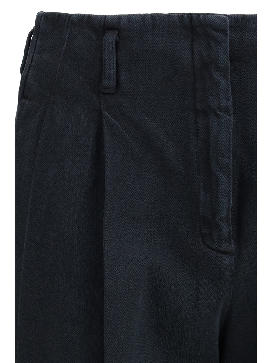 Cotton Denim Trousers Black Jean