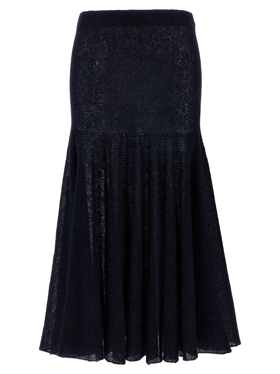 Magda Butrym Wool Blend Knit Maxi Skirt — Black