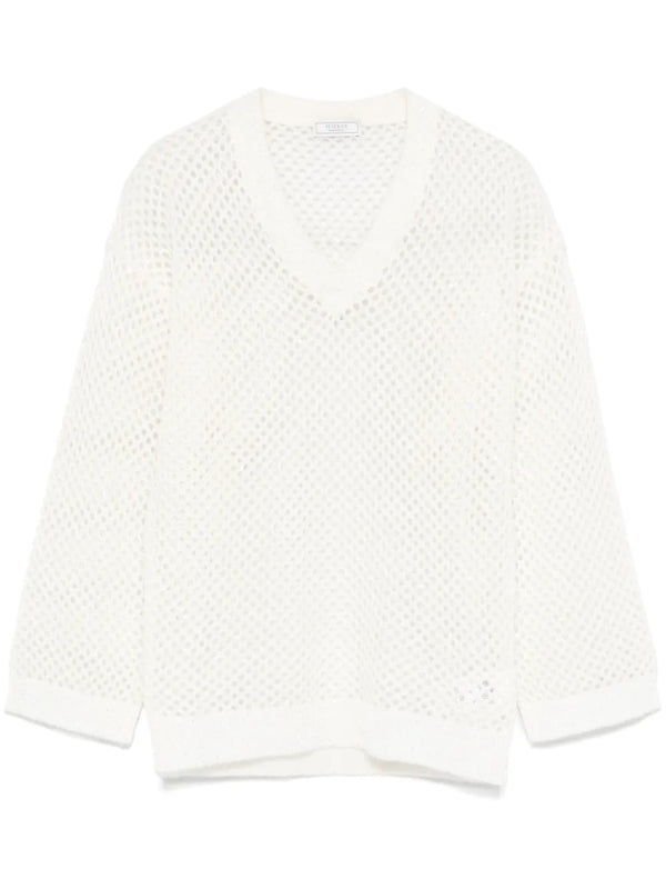 Peserico Microfibre Polyamide 70% sweater in white