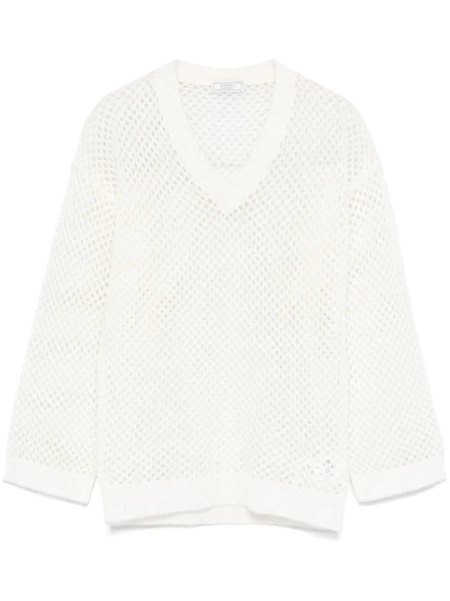 Peserico Microfibre Polyamide 70% sweater in white