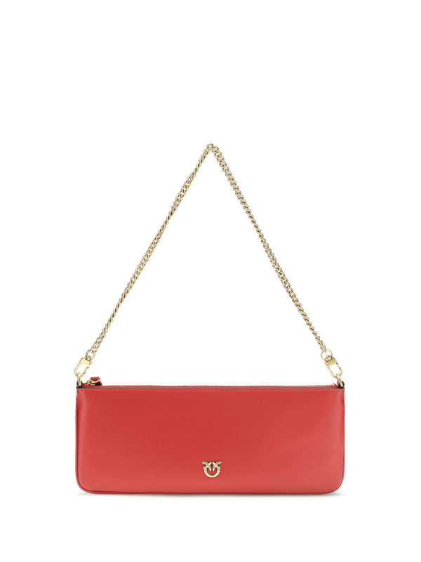 Pinko 92% Calf leather shoulder bag in red