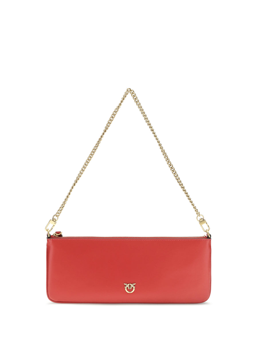Pinko 92% Calf leather shoulder bag in red