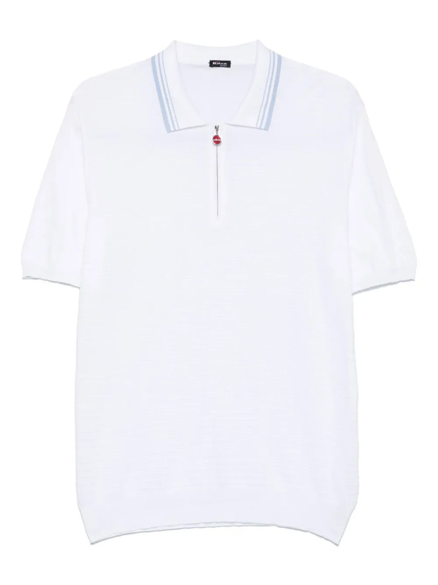 Kiton Cotton 100% polo shirt in white