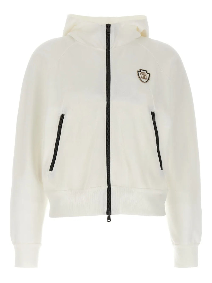 Brunello Cucinelli Cotton 93% hoodie in white