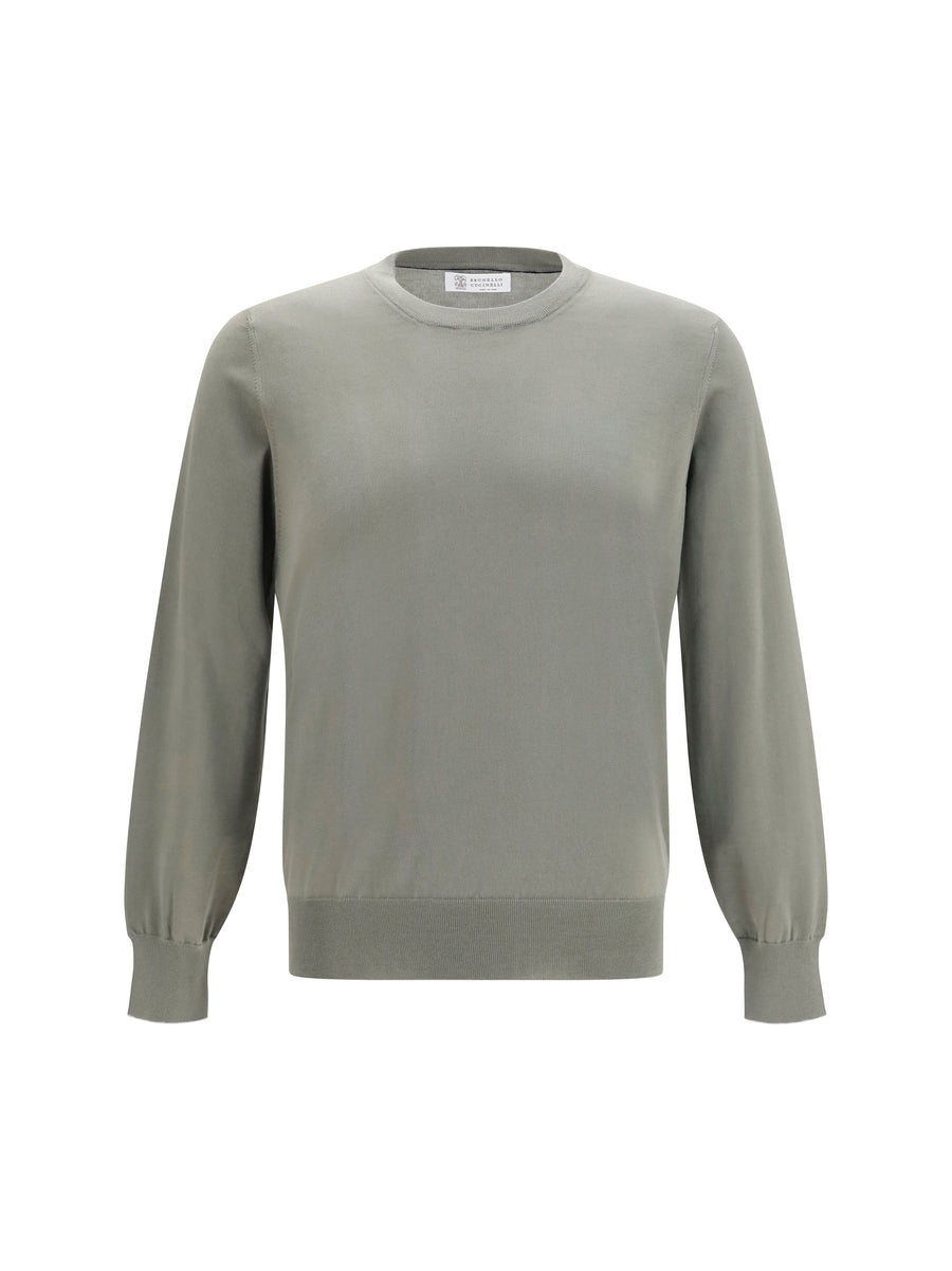 Cotton Sweater Khaki/light Grey