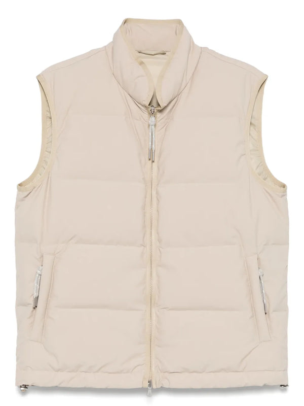 Eleventy Outer: Wool 64% gilet in beige