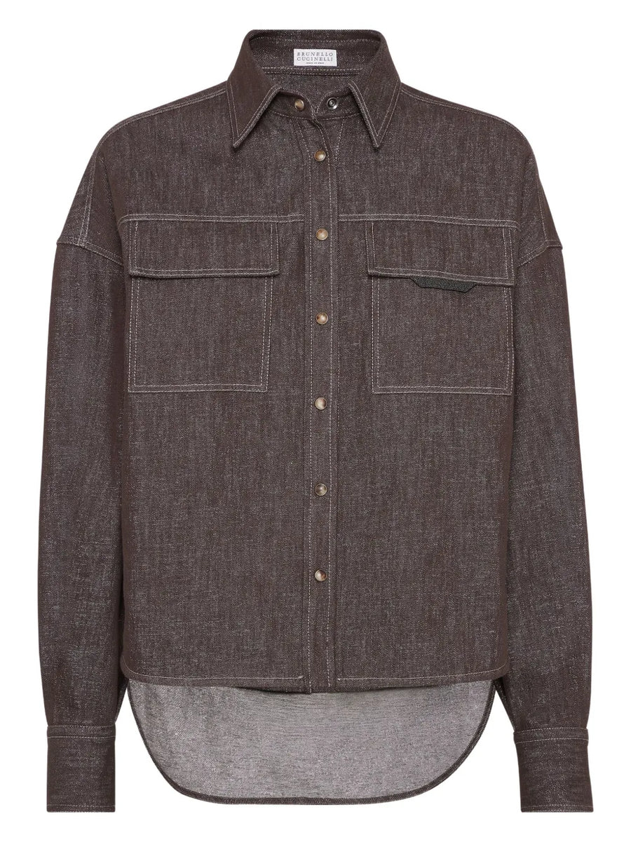 Brunello Cucinelli Cotton 60% shirt in brown