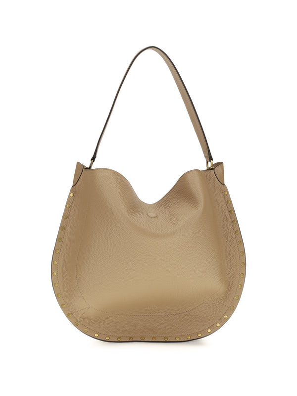 Hobo Shoulder Bag Oskan Cappuccino Calf Leather