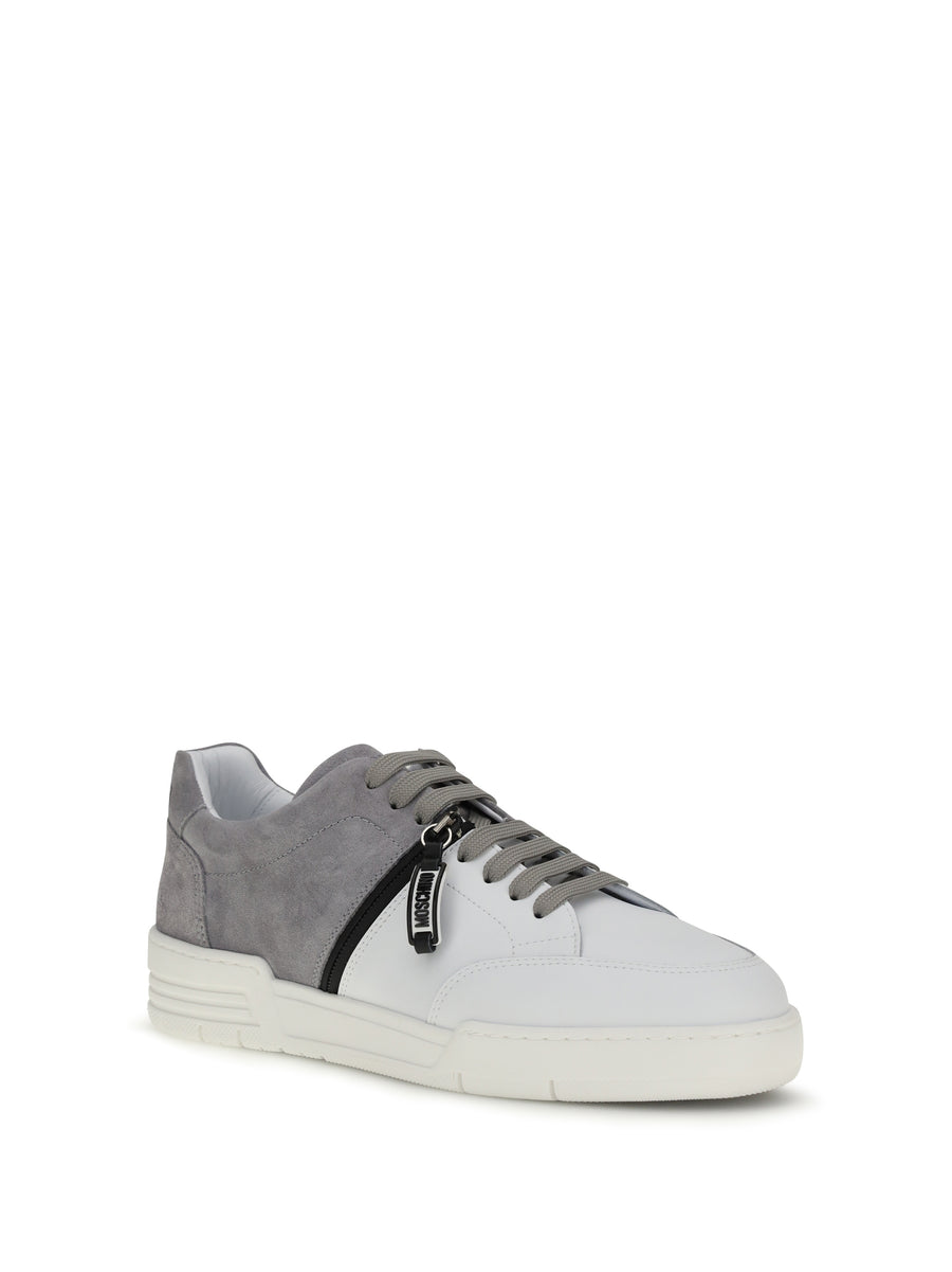 Leather Sneakers Grey-White-Black Grey/white/black Trainers