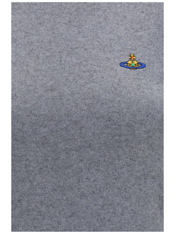Top Bea Grey Melange Cotton Cashmere Dark Tops
