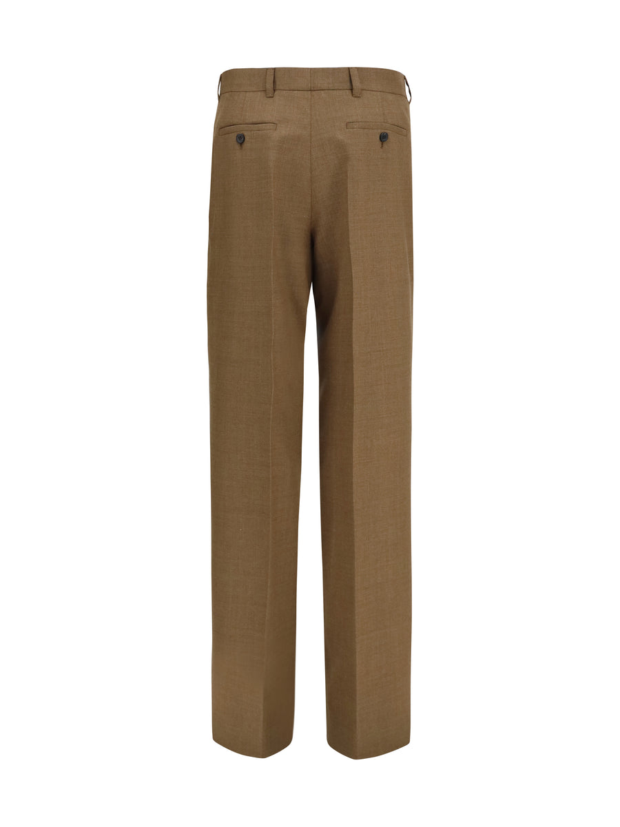 Tailored Wool Trousers Tobacco Merino