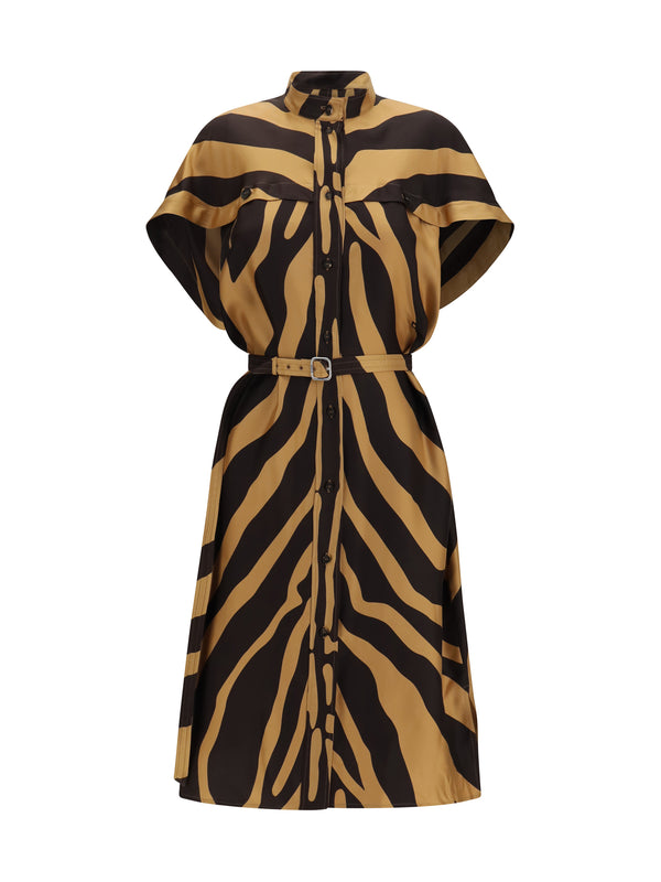 Ferragamo 96% Viscose; 4% Elastane dress in camel