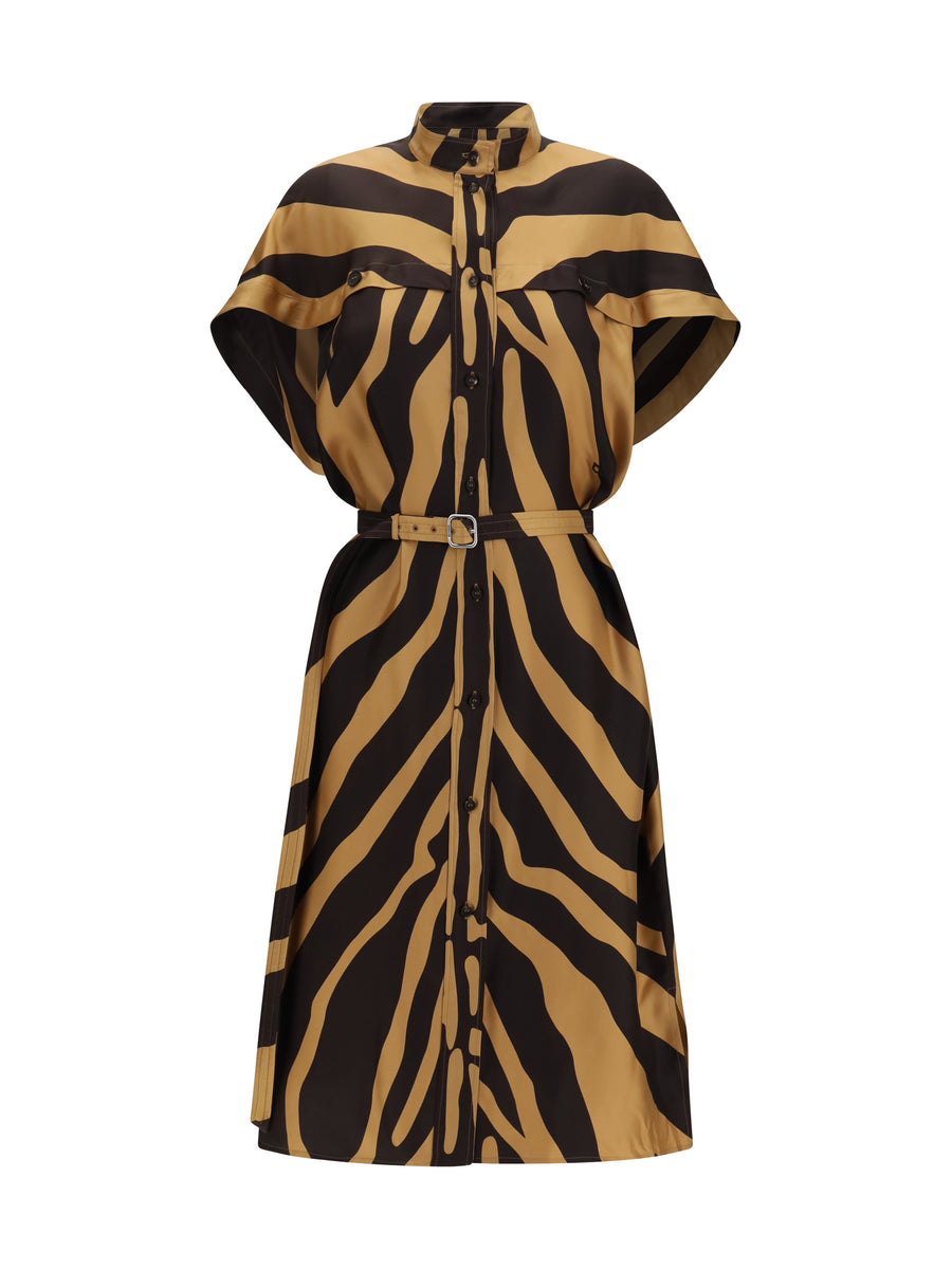 Shirt Dress Twill Camel-Dark Espresso Camel/dark Viscose