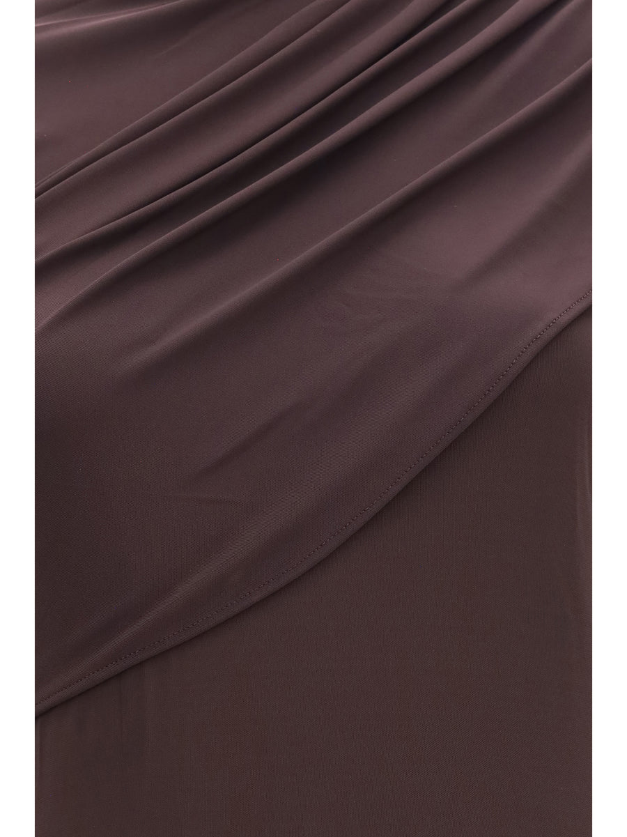Dress Twist Burnt Red Viscose