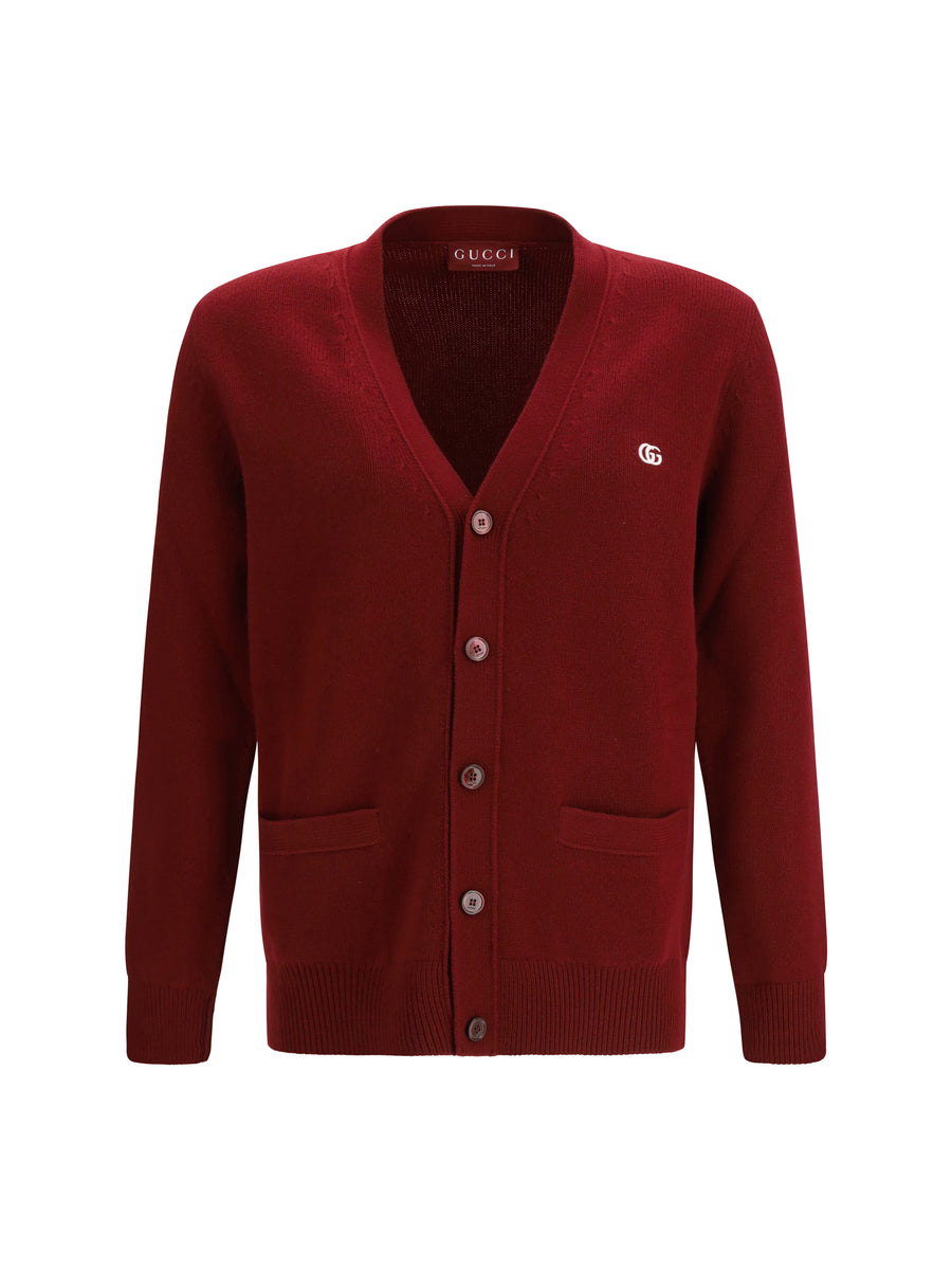 Gucci 70% wool; 30% cashmere cardigan in red