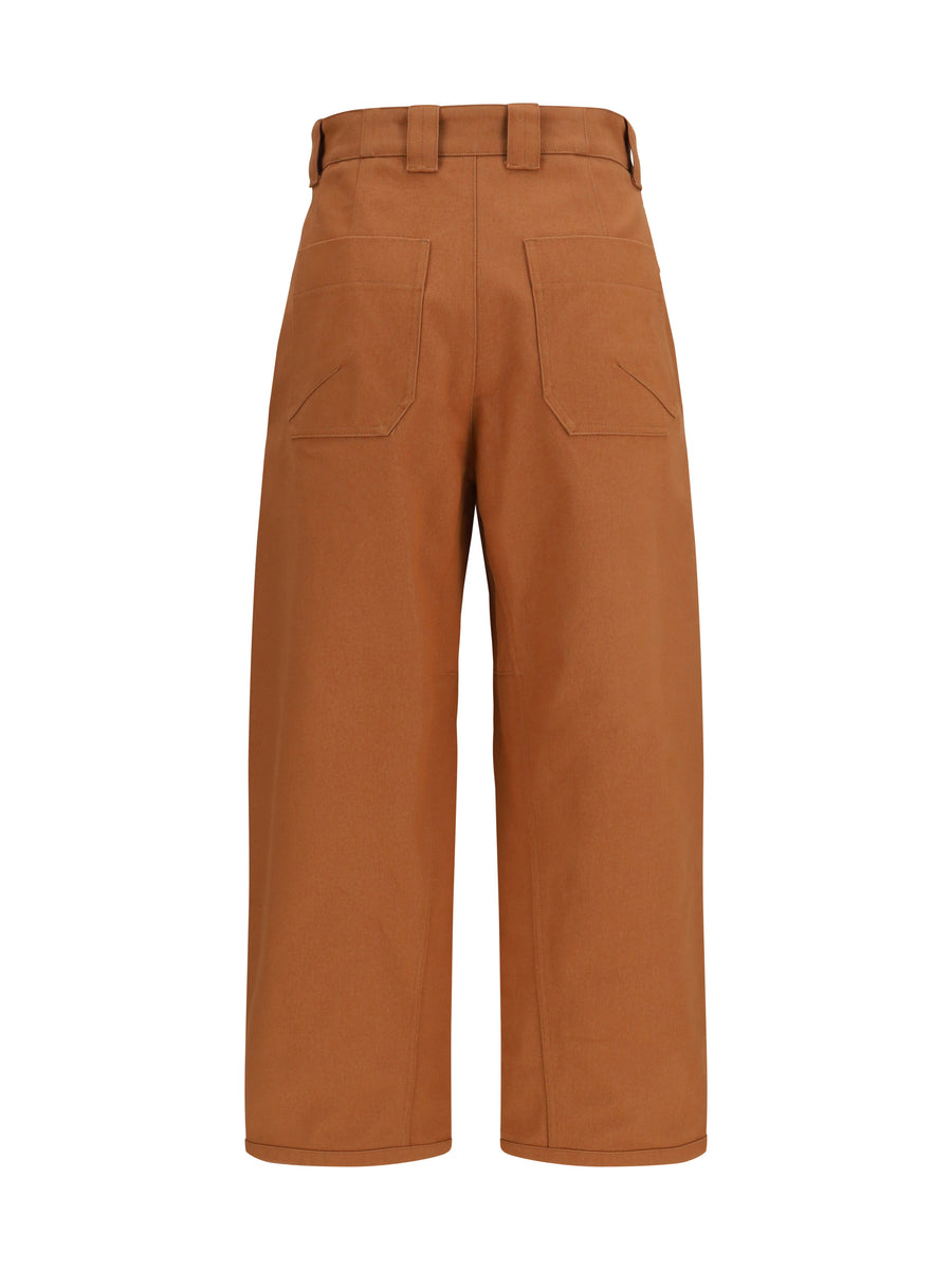Pants Barrel-Leg Cotton Canvas Blushy Pink Trousers