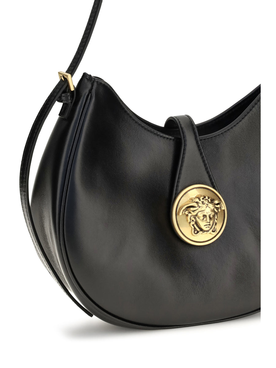 Shoulder Bag Small Emblème Black Leather Black/gold Calf