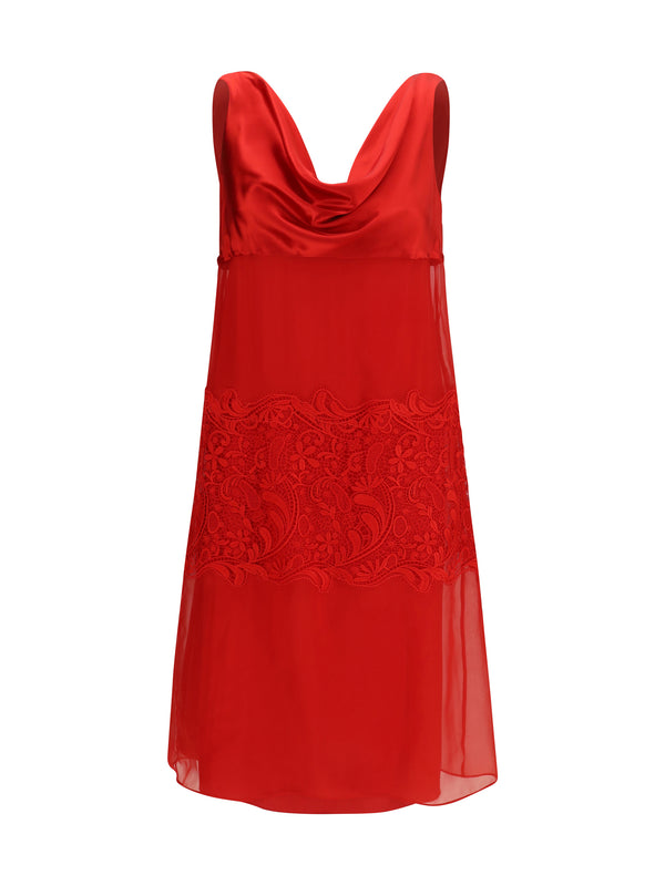 Ferragamo 100% Silk dress in red