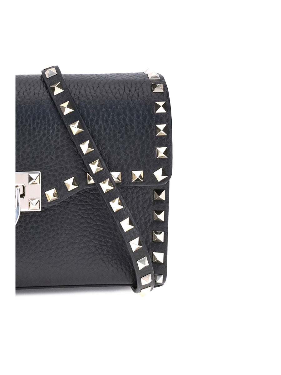 Small Shoulder Bag Rockstud Black Leather Calf