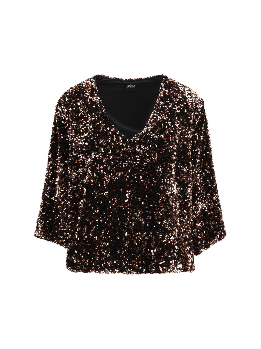 Ella 100% Polyester blouse in bronze