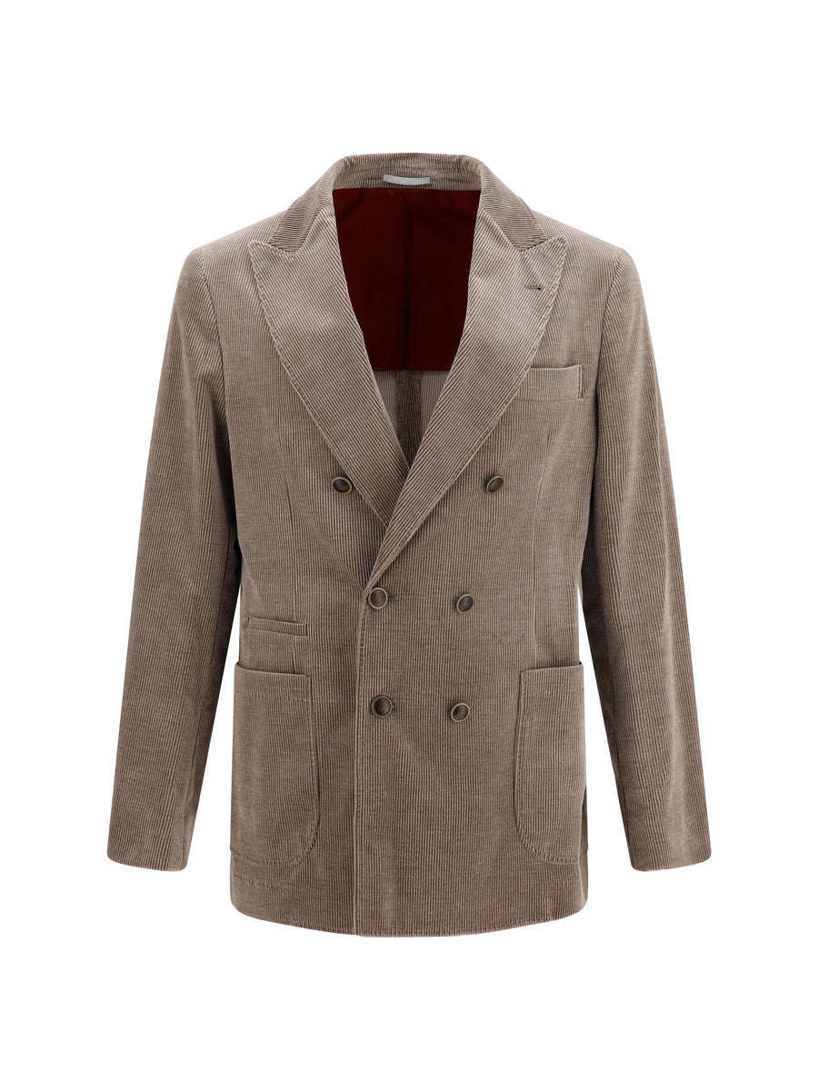Brunello Cucinelli 91% Cotton blazer in gray