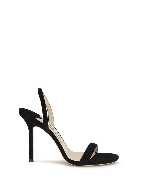 Jimmy Choo 100% calf leather (suede) sandal in black