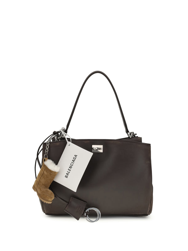 Balenciaga 80% calf leather shoulder bag in black