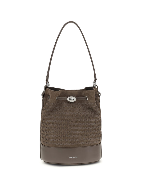 Zanellato 100% Calf Leather (Bos Taurus) bucket bag in beige