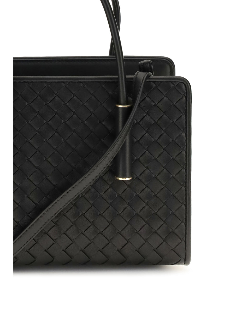Handbag Intrecciato Black Leather Black/brass Calf Shoulder Bags
