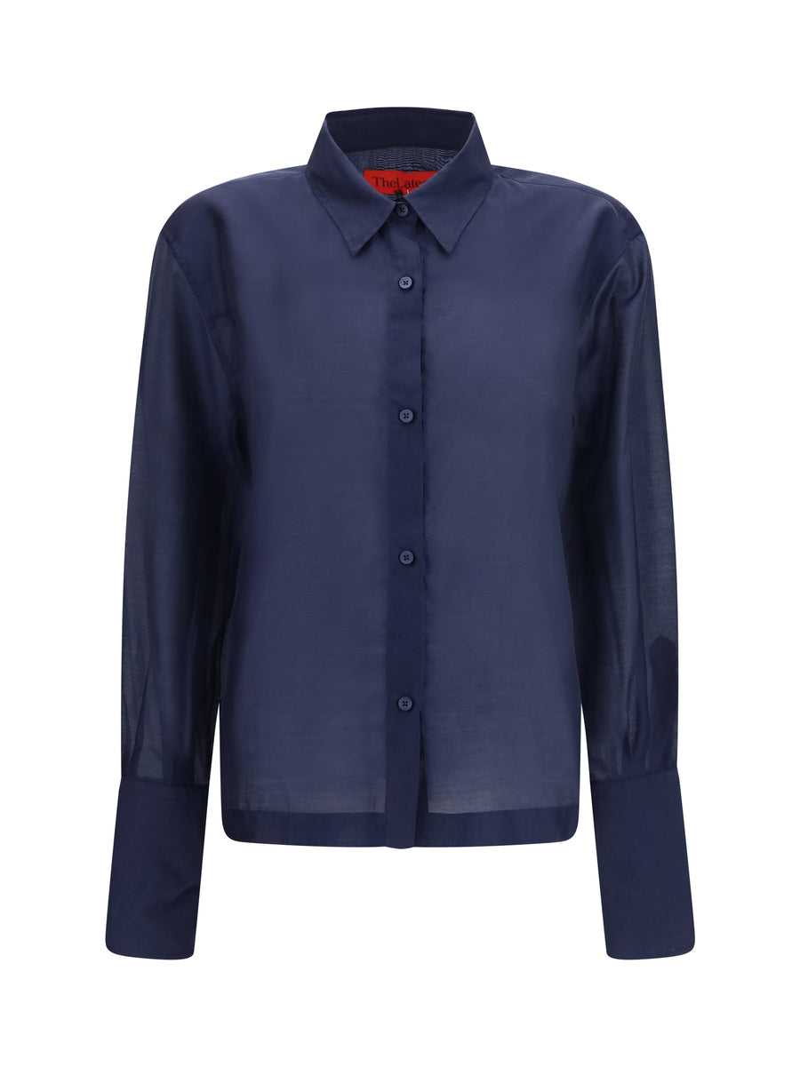 The Latest 65% Merino wool; 30% Polyester; 5% Fabric shirt in navy