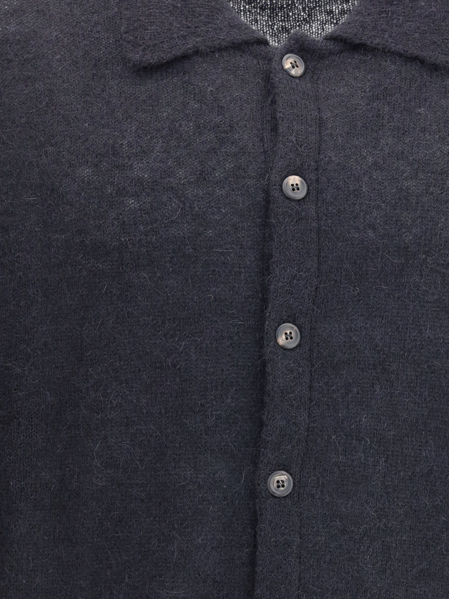 Alpaca Cardigan Black Fuzzy