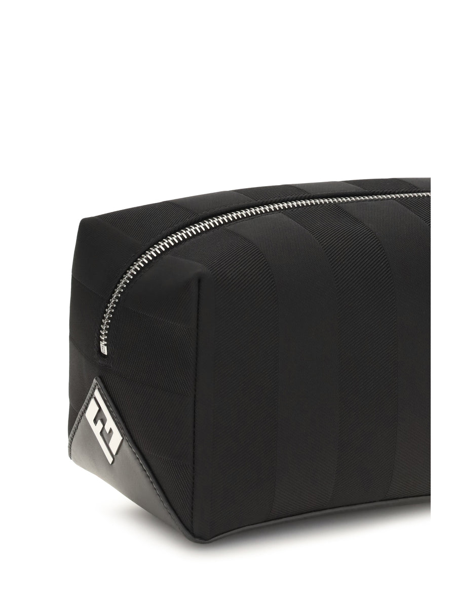 Beauty Case Striped Black-Palladium Black/palladium Polyamide Wash Bags