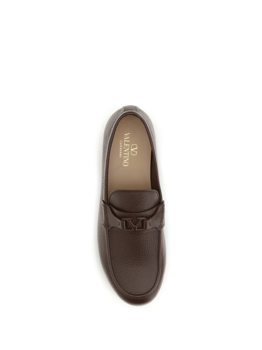 Loafers Vlogo Signature Light Coffee Deer Leather