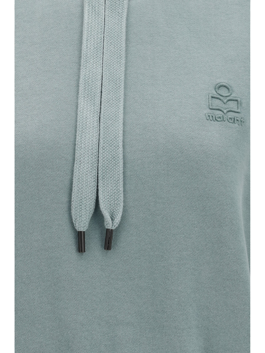 Hoodie Salmy Logo Sage Cotton Sweatshirts