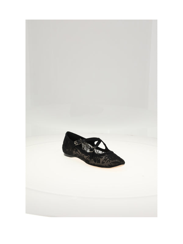 Ballerina Black With 0.5cm Heel Upper Cotton Shoes