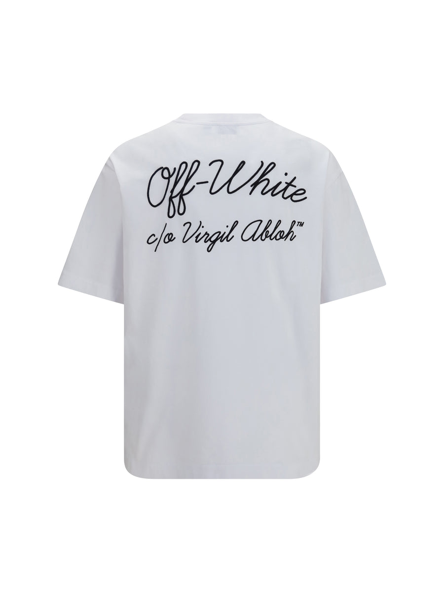 Skate T-Shirt Script Logo White Cotton T-shirts
