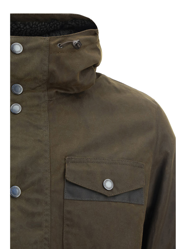 Hooded Cotton Jacket Olive