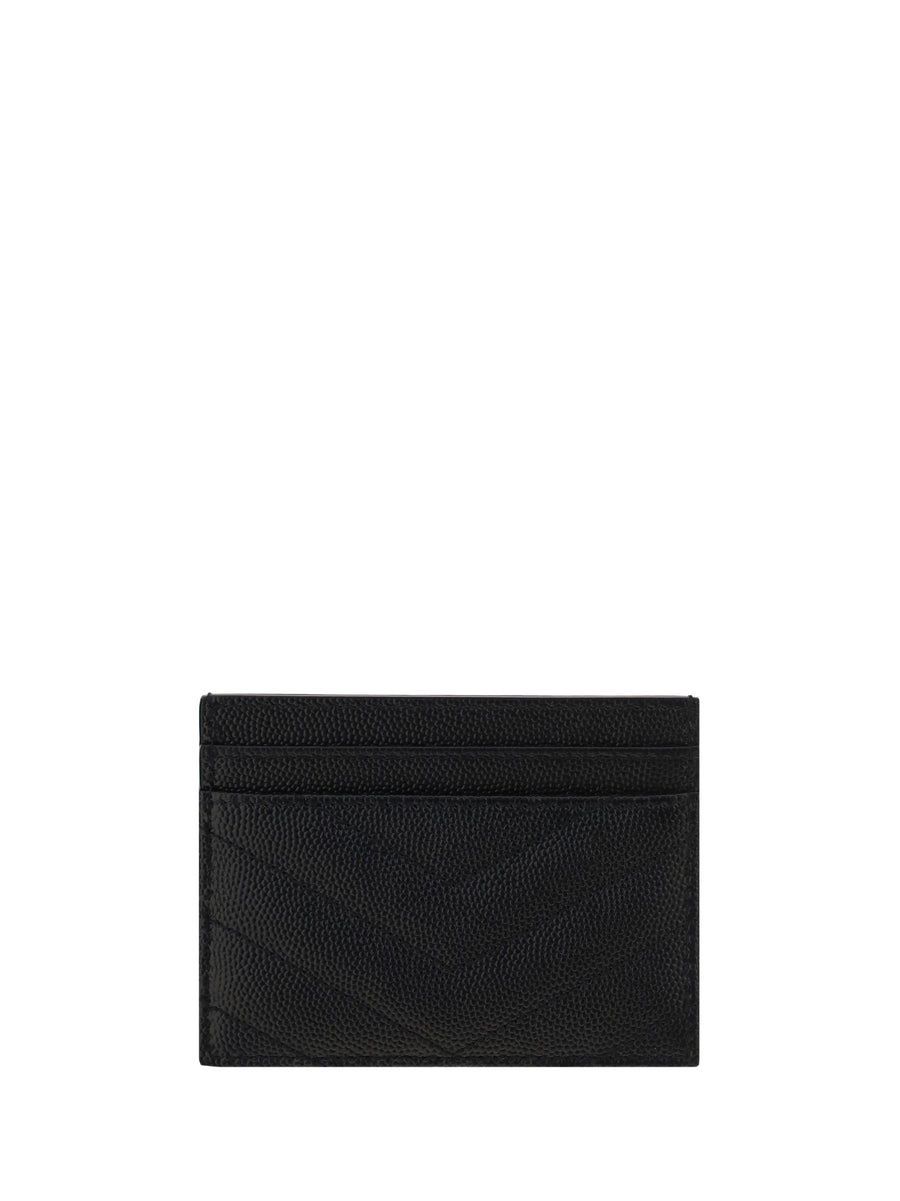 Quilted Calfskin Card Holder Black Wallets & Purses