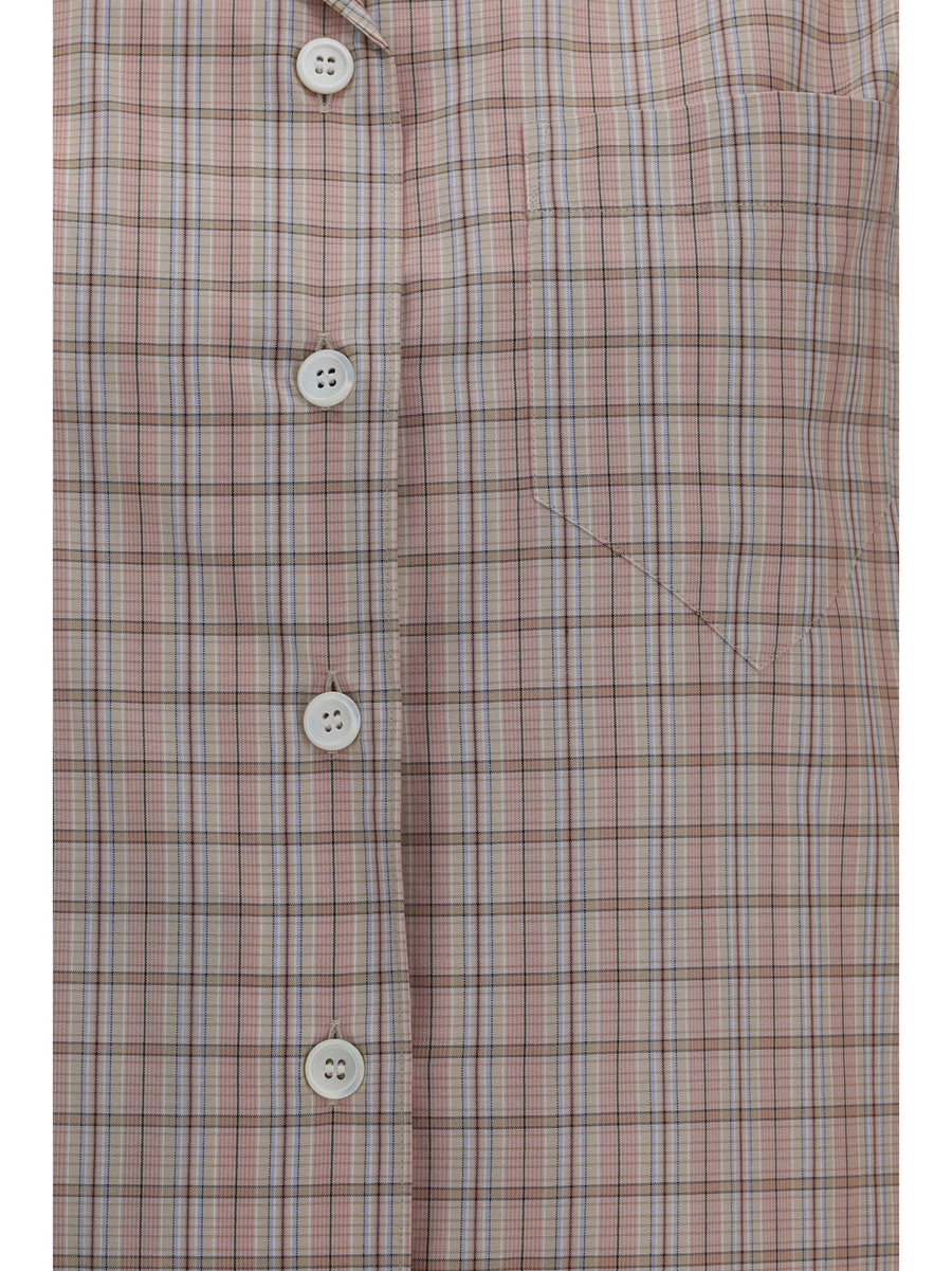 Short-Sleeved Check Shirt Alabaster-Sand Alabaster/sand Cotton