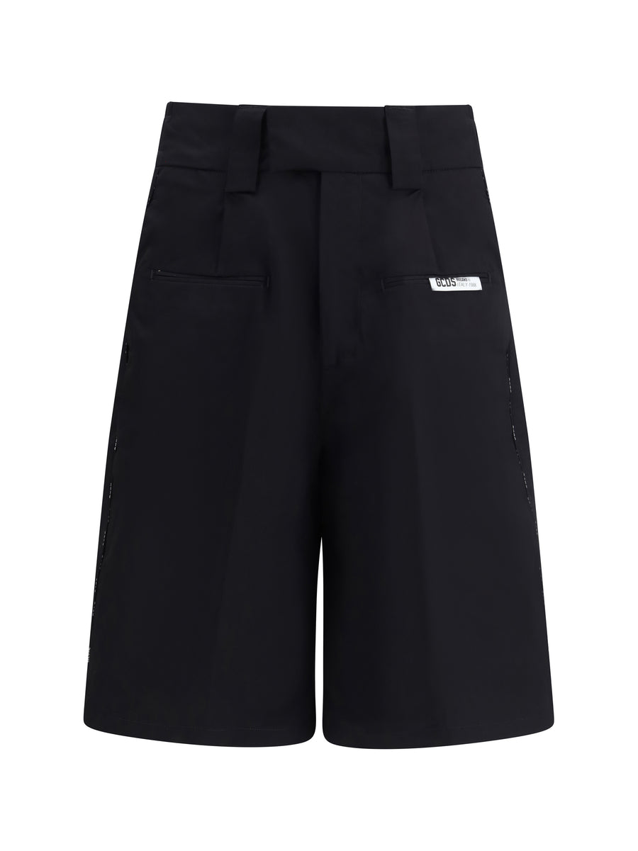 Shorts Logo Black Black/black Cotton Bermuda
